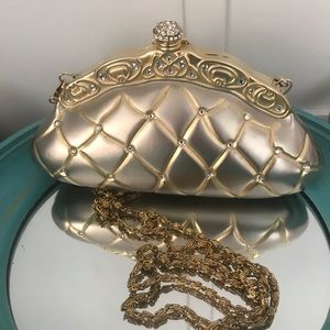 Rivoli gold & rhinestone purse Vintage Art Deco